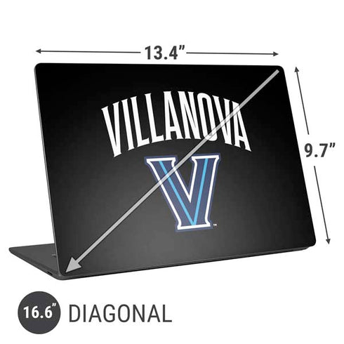 Villanova University V Black Universal Laptop 16.6in (13.4 x 9.7in) Skin